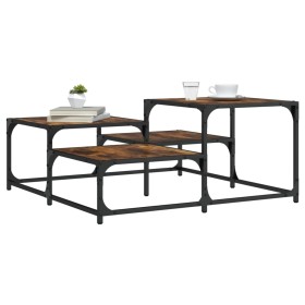 Mesa de centro madera ingeniería roble ahumado 87,5x87,5x40 cm de , Mesas de centro - Ref: Foro24-837744, Precio: 41,75 €, De...