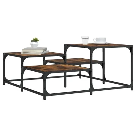 Couchtisch aus geräuchertem Eichenholzwerkstoff, 87,5 x 87,5 x 40 cm von , Couchtisch - Ref: Foro24-837744, Preis: 41,25 €, R...