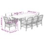 Set comedor de jardín 9 pzas cojines ratán sintético gris claro en Conjuntos de jardín | Comprar online en Foru.es