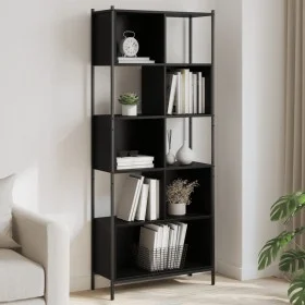 Estantería de madera de ingeniería negra 72x28x172 cm de , Librerías y estanterías - Ref: Foro24-3213652, Precio: 97,51 €, De...
