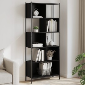 Estantería de madera de ingeniería negra 72x28x172 cm de , Librerías y estanterías - Ref: Foro24-3213652, Precio: 98,70 €, De...