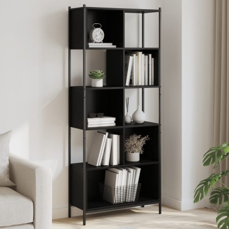 Estantería de madera de ingeniería negra 72x28x172 cm de , Librerías y estanterías - Ref: Foro24-3213652, Precio: 98,70 €, De...