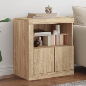 Aparador con luces LED roble Sonoma 60,5x37x67 cm de , Aparadores - Ref: Foro24-836618, Precio: 73,02 €, Descuento: %