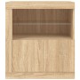 Aparador con luces LED roble Sonoma 60,5x37x67 cm de , Aparadores - Ref: Foro24-836618, Precio: 73,02 €, Descuento: %