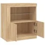 Sideboard mit LED-Leuchten Sonoma-Eiche 60,5x37x67 cm von , Sideboards - Ref: Foro24-836618, Preis: 70,77 €, Rabatt: %