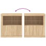 Aparador con luces LED roble Sonoma 60,5x37x67 cm de , Aparadores - Ref: Foro24-836618, Precio: 73,02 €, Descuento: %