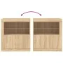 Sideboard mit LED-Leuchten Sonoma-Eiche 60,5x37x67 cm von , Sideboards - Ref: Foro24-836618, Preis: 70,77 €, Rabatt: %
