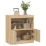 Aparador con luces LED roble Sonoma 60x37x67 cm de , Aparadores - Ref: Foro24-836653, Precio: 68,68 €, Descuento: %