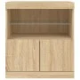 Aparador con luces LED roble Sonoma 60x37x67 cm de , Aparadores - Ref: Foro24-836653, Precio: 68,68 €, Descuento: %