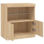 Aparador con luces LED roble Sonoma 60x37x67 cm de , Aparadores - Ref: Foro24-836653, Precio: 71,74 €, Descuento: %