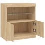 Aparador con luces LED roble Sonoma 60x37x67 cm de , Aparadores - Ref: Foro24-836653, Precio: 68,68 €, Descuento: %