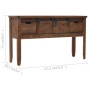 Mesa consola de madera de abeto maciza marrón 131x35,5x75 cm de vidaXL, Mesas auxiliares - Ref: Foro24-246121, Precio: 218,14...