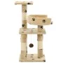 Rascador para gatos poste de sisal 65 cm huellas beige de vidaXL, Mobiliario para gatos - Ref: Foro24-170610, Precio: 49,32 €...