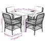 Set comedor de jardín 5 pzas cojines ratán sintético gris claro en Conjuntos de jardín | Comprar online en Foru.es