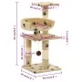 Rascador para gatos poste de sisal 65 cm huellas beige de vidaXL, Mobiliario para gatos - Ref: Foro24-170610, Precio: 49,32 €...