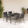 Set comedor de jardín 5 pzas cojines ratán sintético gris claro en Conjuntos de jardín | Comprar online en Foru.es