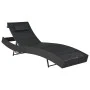 Tumbona de ratán sintético y textilene negro de vidaXL, Tumbonas - Ref: Foro24-44896, Precio: 123,19 €, Descuento: %