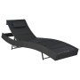 Tumbona de ratán sintético y textilene negro de vidaXL, Tumbonas - Ref: Foro24-44896, Precio: 124,82 €, Descuento: %