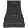 Tumbona de ratán sintético y textilene negro de vidaXL, Tumbonas - Ref: Foro24-44896, Precio: 123,19 €, Descuento: %