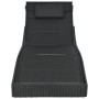 Tumbona de ratán sintético y textilene negro de vidaXL, Tumbonas - Ref: Foro24-44896, Precio: 124,82 €, Descuento: %