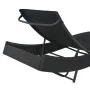 Tumbona de ratán sintético y textilene negro de vidaXL, Tumbonas - Ref: Foro24-44896, Precio: 123,19 €, Descuento: %