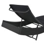Tumbona de ratán sintético y textilene negro de vidaXL, Tumbonas - Ref: Foro24-44896, Precio: 124,82 €, Descuento: %