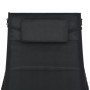Tumbona de ratán sintético y textilene negro de vidaXL, Tumbonas - Ref: Foro24-44896, Precio: 124,82 €, Descuento: %
