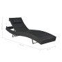 Tumbona de ratán sintético y textilene negro de vidaXL, Tumbonas - Ref: Foro24-44896, Precio: 124,82 €, Descuento: %