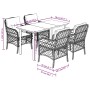 Set comedor de jardín 5 pzas cojines ratán sintético gris claro en Conjuntos de jardín | Comprar online en Foru.es