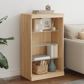 Sideboard with LED lights Sonoma oak 60.5x37x100 cm by , Sideboards - Ref: Foro24-836709, Price: 68,07 €, Discount: %