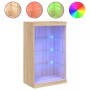 Aparador con luces LED roble Sonoma 60,5x37x100 cm de , Aparadores - Ref: Foro24-836709, Precio: 69,02 €, Descuento: %