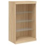 Aparador con luces LED roble Sonoma 60,5x37x100 cm de , Aparadores - Ref: Foro24-836709, Precio: 69,02 €, Descuento: %