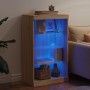 Aparador con luces LED roble Sonoma 60,5x37x100 cm de , Aparadores - Ref: Foro24-836709, Precio: 69,02 €, Descuento: %