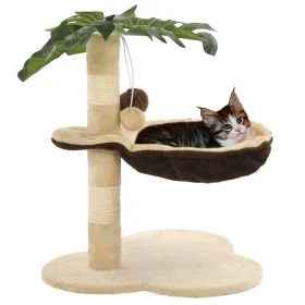 Rascador para gatos con poste de sisal 50 cm beige y marrón de vidaXL, Mobiliario para gatos - Ref: Foro24-170595, Precio: 36...