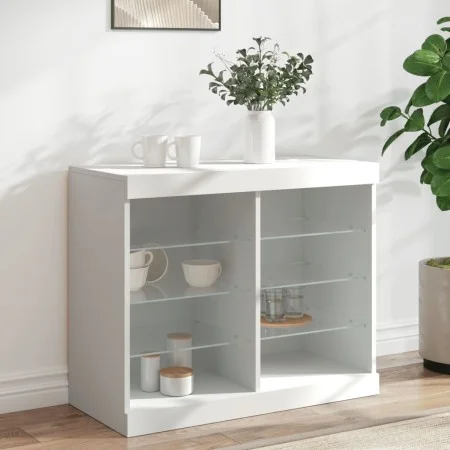 Sideboard mit weißen LED-Leuchten 81x37x67 cm von , Sideboards - Ref: Foro24-836700, Preis: 75,96 €, Rabatt: %