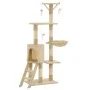 Rascador para gatos con poste de sisal 138 cm beige de vidaXL, Mobiliario para gatos - Ref: Foro24-170580, Precio: 75,77 €, D...
