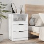 Mesita de noche 2 uds madera contrachapada blanco brillante de vidaXL, Mesitas de noche - Ref: Foro24-811245, Precio: 96,82 €...