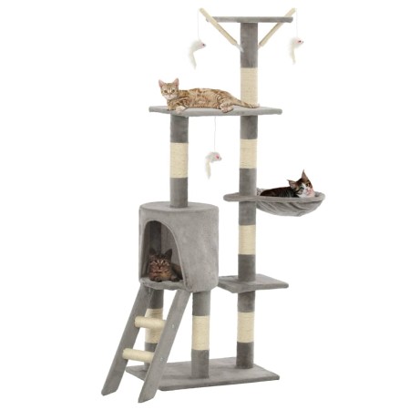 Rascador para gatos con poste de sisal 138 cm gris de vidaXL, Mobiliario para gatos - Ref: Foro24-170578, Precio: 67,23 €, De...