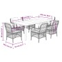 Set comedor jardín 7 pzas y cojines ratán sintético gris claro en Conjuntos de jardín | Comprar online en Foru.es