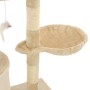 Rascador para gatos con poste de sisal 138 cm beige de vidaXL, Mobiliario para gatos - Ref: Foro24-170580, Precio: 77,75 €, D...
