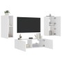 Muebles de TV de pared con luces LED 3 piezas blanco de , Muebles TV - Ref: Foro24-3216867, Precio: 183,02 €, Descuento: %