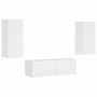 Muebles de TV de pared con luces LED 3 piezas blanco de , Muebles TV - Ref: Foro24-3216867, Precio: 183,02 €, Descuento: %