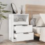 Mesita de noche 2 uds madera contrachapada blanco brillante de vidaXL, Mesitas de noche - Ref: Foro24-811245, Precio: 96,82 €...