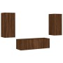 Muebles de TV de pared con luces LED 3 piezas marrón roble de , Muebles TV - Ref: Foro24-3216873, Precio: 152,08 €, Descuento: %