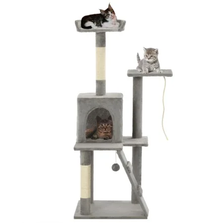 Rascador para gatos con poste de sisal 120 cm gris de vidaXL, Mobiliario para gatos - Ref: Foro24-170590, Precio: 64,46 €, De...