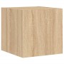 Muebles de TV de pared con luces LED 6 piezas roble Sonoma de , Muebles TV - Ref: Foro24-3216890, Precio: 260,39 €, Descuento: %