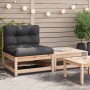 Sofá de jardín sin reposabrazos con cojines y reposapiés de , Sofás modulares de exterior - Ref: Foro24-838133, Precio: 102,6...