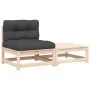 Sofá de jardín sin reposabrazos con cojines y reposapiés de , Sofás modulares de exterior - Ref: Foro24-838133, Precio: 101,7...