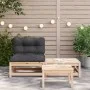 Sofá de jardín sin reposabrazos con cojines y reposapiés de , Sofás modulares de exterior - Ref: Foro24-838133, Precio: 101,7...