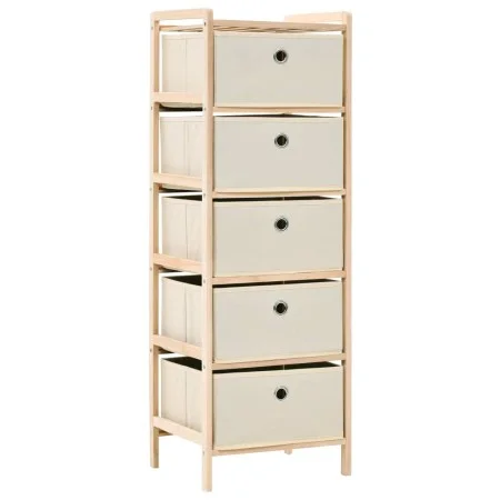 Storage shelf with 5 beige cedar wood fabric baskets by vidaXL, Lockers and storage cabinets - Ref: Foro24-246434, Price: 37,...